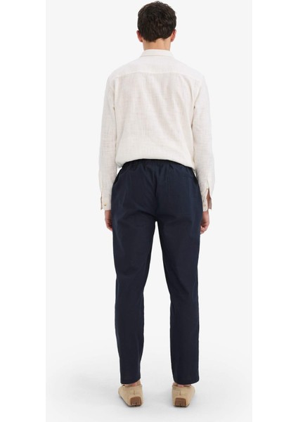 %100 Pamuk Jogger Fit Beli Bağcıklı Lastikli Dar Paça Cepli Pantolon Z6475AZ25AU