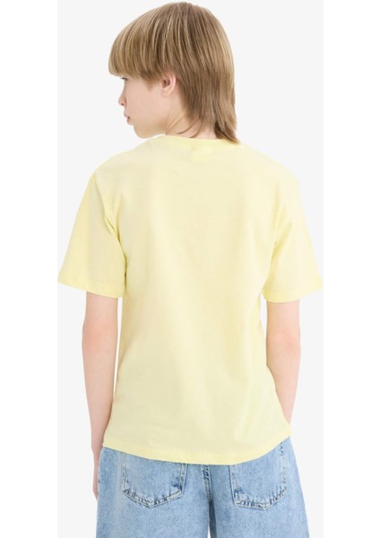 Erkek Çocuk Bisiklet Yaka Baskılı Kısa Kollu Tişört F0182A825SM