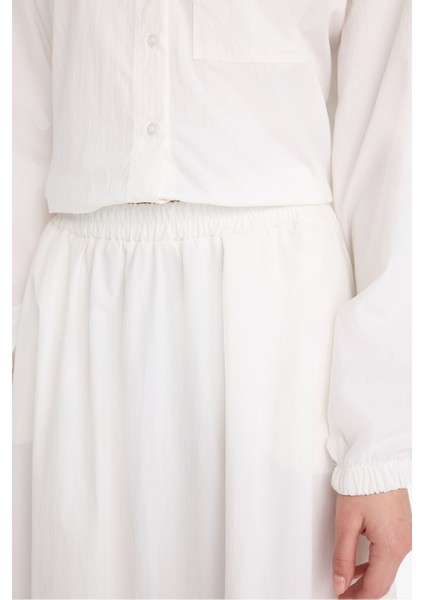 A Kesim Yüksek Bel Paraşüt Maxi Etek E6695AX25SP