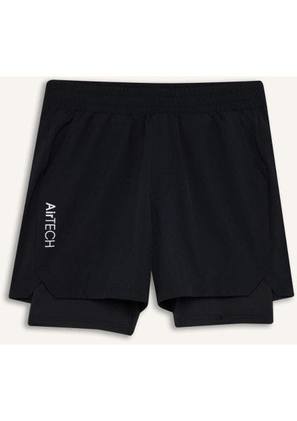 Fit Slim Fit Dar Kesim Sporcu İçi Taytlı Dokuma Şort F0010AX25AU