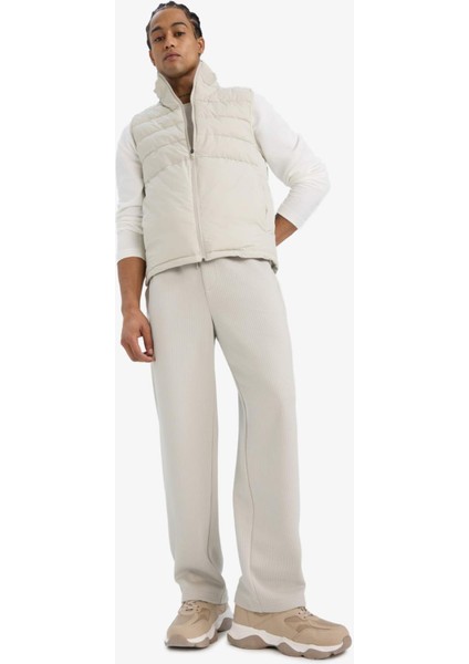 Fit Su İtici Rüzgar Geçirmez Slim Fit Dar Kesim Fermuarlı Cepli Şişme Yelek E9215AX25AU