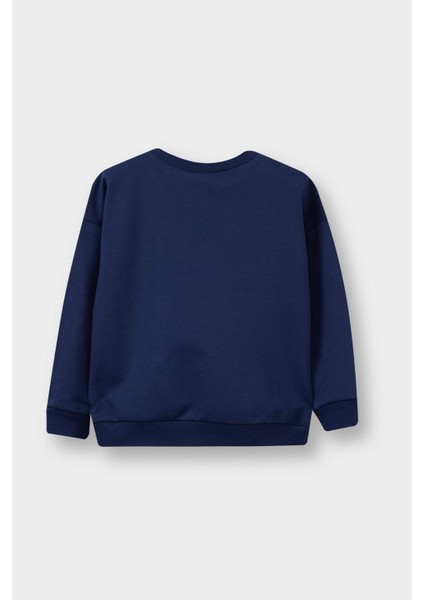 Erkek Bebek Bisiklet Yaka Baskılı 2'li Sweatshirt E9228A525AU