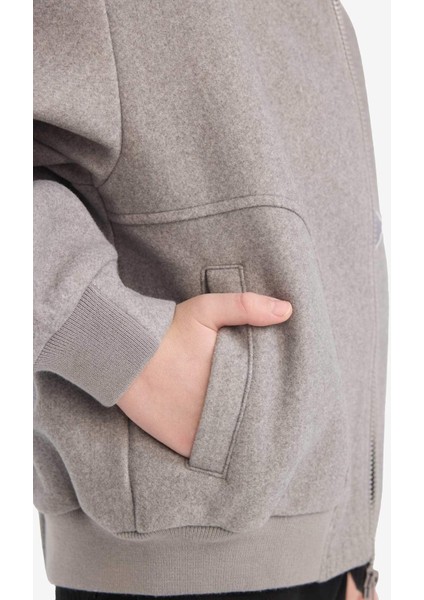 Erkek Çocuk Kolej Yaka Fermuarlı Bomber Mont E8991A825AU