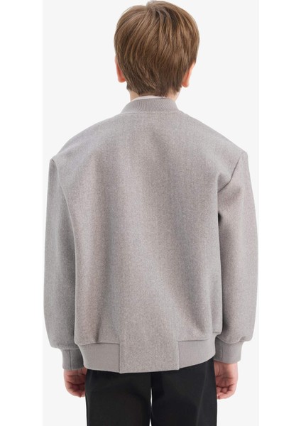 Erkek Çocuk Kolej Yaka Fermuarlı Bomber Mont E8991A825AU