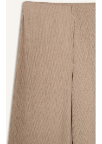 Wide Leg Beli Lastikli Geniş Paça Bürümcük Pantolon F0057AX25SP