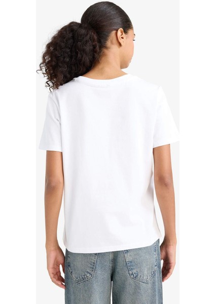 Regular Fit Bisiklet Yaka Basic Düz Premium Kısa Kollu Tişört