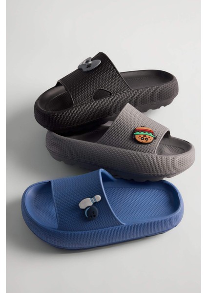 Erkek Çocuk Aplike Tırtıklı Taban Cırt Cırtlı Eva Sandalet C2774A825SP