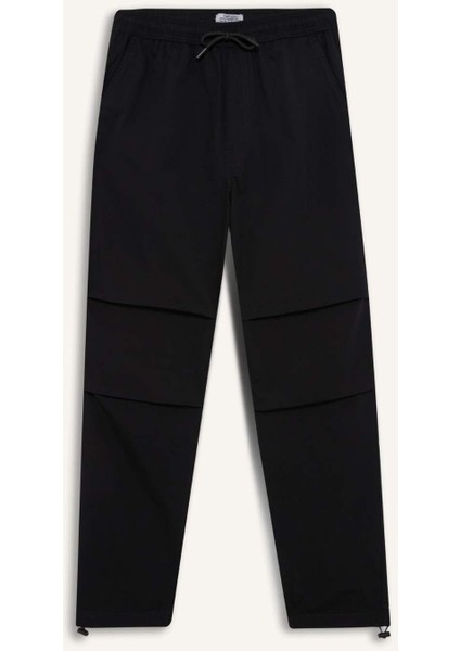 %100 Pamuk Wide Leg Beli Bağcıklı Lastikli Paraşüt Jogger Pantolon E8729AX25AU