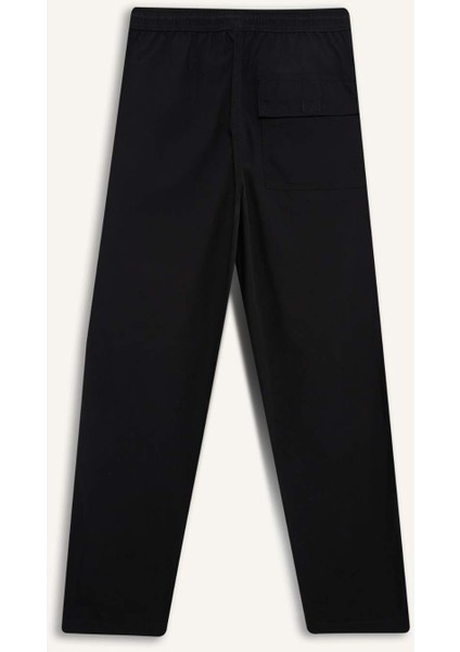 %100 Pamuk Wide Leg Beli Bağcıklı Lastikli Paraşüt Jogger Pantolon E8729AX25AU