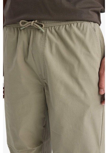 %100 Pamuk Wide Leg Beli Bağcıklı Lastikli Paraşüt Jogger Pantolon E8729AX25AU