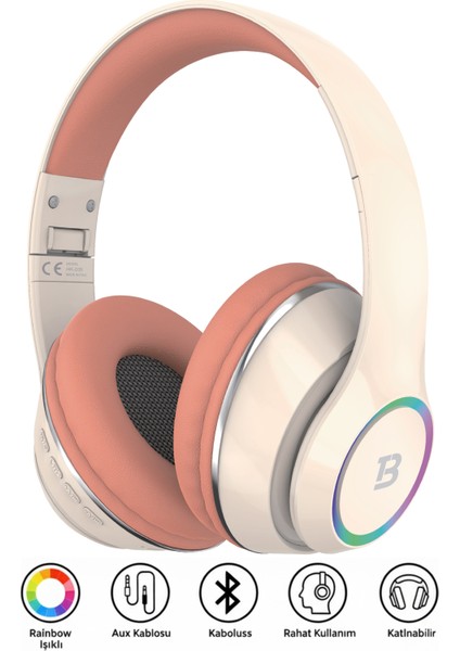 Kablosuz Kulaküstü Bluetooth Kulaklık Stereo-Mikrofon-Aux Sd Kart HK-035