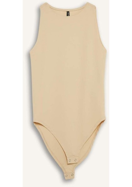 Slim Fit Dar Kesim Halter Yaka Çıtçıtlı Body F0075AX25SP