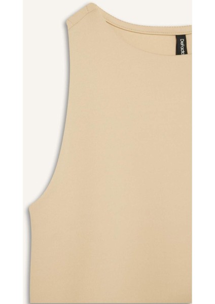 Slim Fit Dar Kesim Halter Yaka Çıtçıtlı Body F0075AX25SP