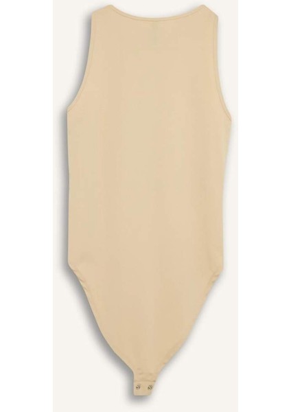 Slim Fit Dar Kesim Halter Yaka Çıtçıtlı Body F0075AX25SP
