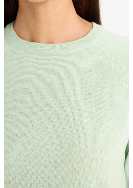 Relax Fit Bisiklet Yaka Basic Düz Triko Kazak I6913AZ25WN
