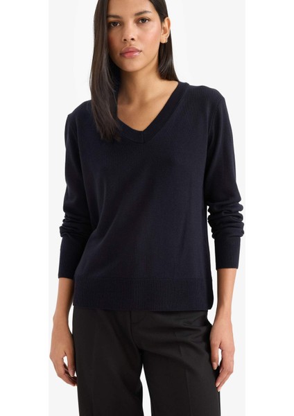 Relax Fit V Yaka Triko Kazak