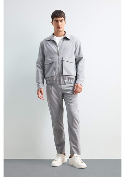 Relax Fit Polo Yaka Cepli İç Cep Detaylı Fermuarlı Astarlı Mevsimlik Mont F0417AX25AU
