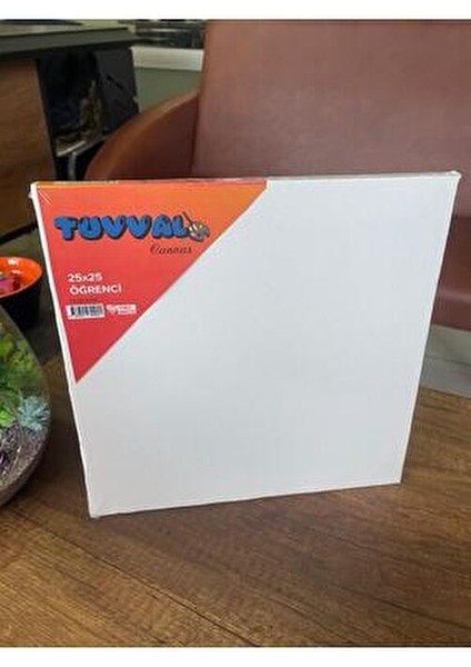 25X25 Tuval Öğrenci Kullanımı İçin Uygun Beyaz Renkli Sanatsal Malzeme