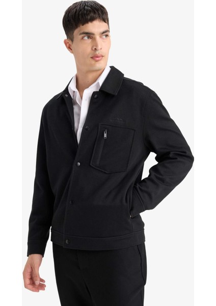 Regular Fit Çıtçıtlı Nakış Detaylı Örme Gömlek Ceket E9272AX25AU