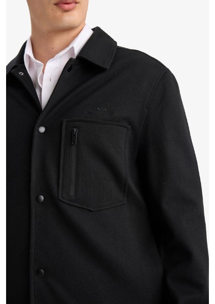 Regular Fit Çıtçıtlı Nakış Detaylı Örme Gömlek Ceket E9272AX25AU