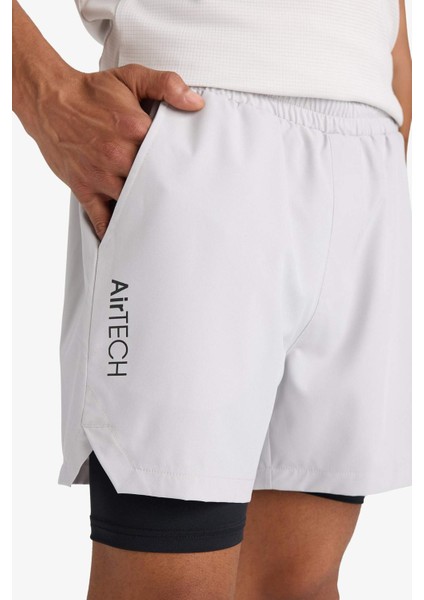 Fit Slim Fit Dar Kesim Sporcu İçi Taytlı Dokuma Şort F0010AX25AU