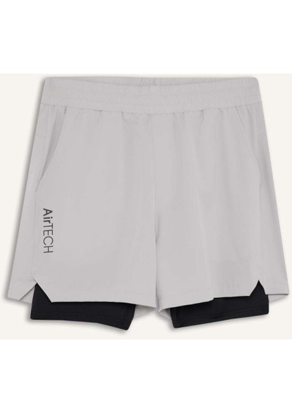 Fit Slim Fit Dar Kesim Sporcu İçi Taytlı Dokuma Şort F0010AX25AU