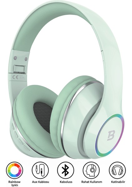 Kablosuz Kulaküstü Bluetooth Kulaklık Stereo-Mikrofon-Aux Sd Kart HK-035