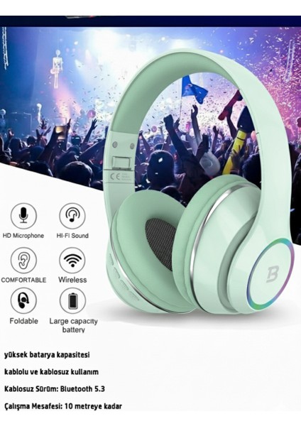 Kablosuz Kulaküstü Bluetooth Kulaklık Stereo-Mikrofon-Aux Sd Kart HK-035 fiyatları
