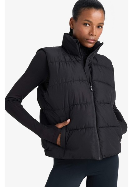 Fit Su İtici Regular Fit Dik Yaka Fermuarlı Cepli Şişme Yelek E9209AX25AU