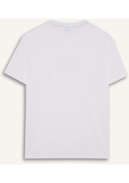 Fit Standart Fit Yumuşak Tuşe Bisiklet Yaka Baskılı Kısa Kollu Tişört C9268AX25AU