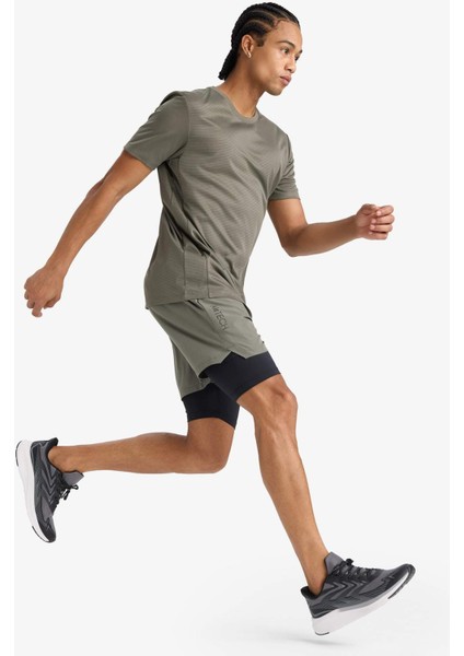 Fit Slim Fit Dar Kesim Sporcu İçi Taytlı Dokuma Şort F0010AX25AU