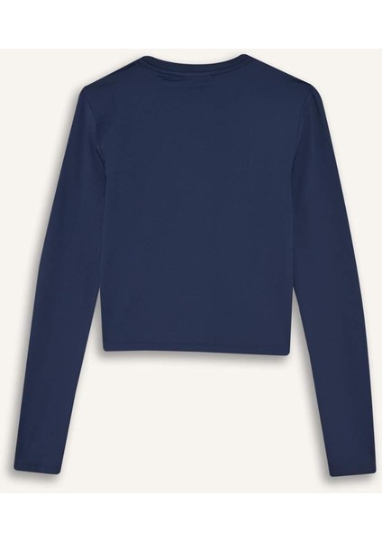 Fitted Bisiklet Yaka Uzun Kollu Tişört D0199AX25AU