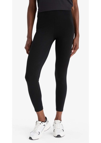 Fit Yüksek Bel Beli Saran Pamuklu Basic Düz Sporcu Tayt Z6327AZ25AU