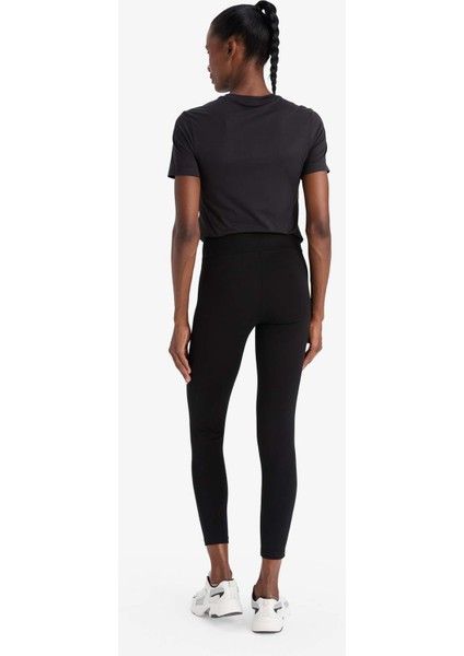 Fit Yüksek Bel Beli Saran Pamuklu Basic Düz Sporcu Tayt Z6327AZ25AU