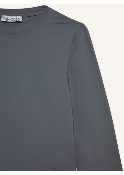 Fitted Bisiklet Yaka Uzun Kollu Tişört D0199AX25AU