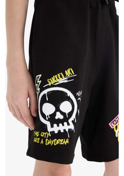 Erkek Çocuk Beli Lastikli Baskılı Şort F0517A825SM