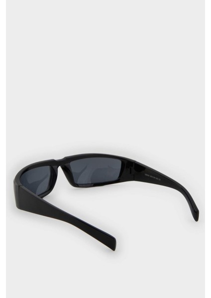 Kadın Oval Siyah Plastik Çerçeve Siyah Cam UV Güneş Gözlüğü F0598AXNS