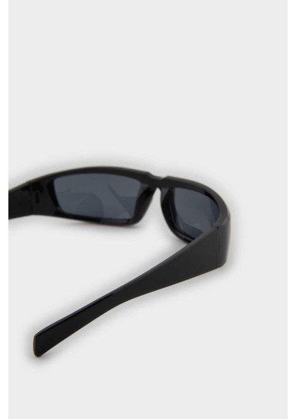 Kadın Oval Siyah Plastik Çerçeve Siyah Cam UV Güneş Gözlüğü F0598AXNS