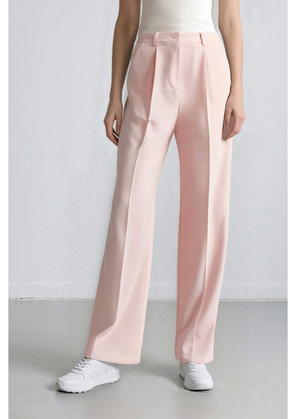 Afra x DeFacto Wide Leg Krep Kumaş Pantolon Cepli Yüksek Bel Uzun Boy Geniş Paça F0083AX25SM