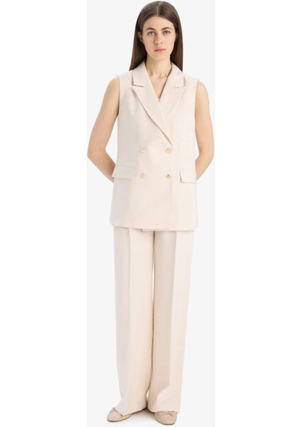 Wide Leg Tensel Kumaş Palazzo Pantolon Cepli Yüksek Bel Uzun Geniş Paça E8502AX25SM