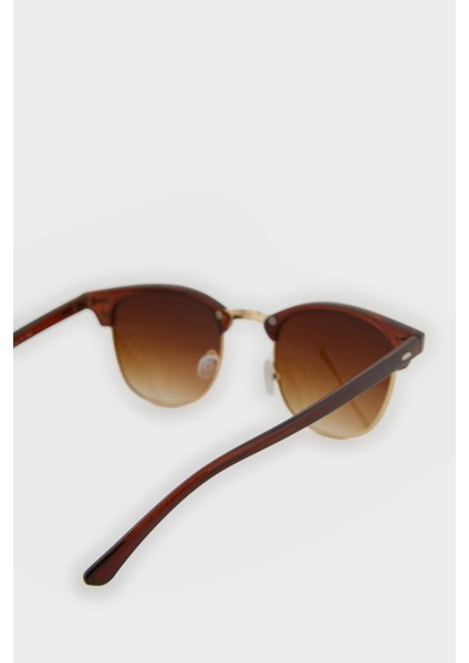 Kadın Klasik Kahve Metal Çerçeve Kahve Cam UV Güneş Gözlüğü F0611AXNS