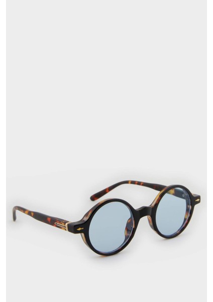 Kadın Yuvarlak Şeffaf Plastik Çerçeve Degrade Cam UV Güneş Gözlüğü F0614AXNS