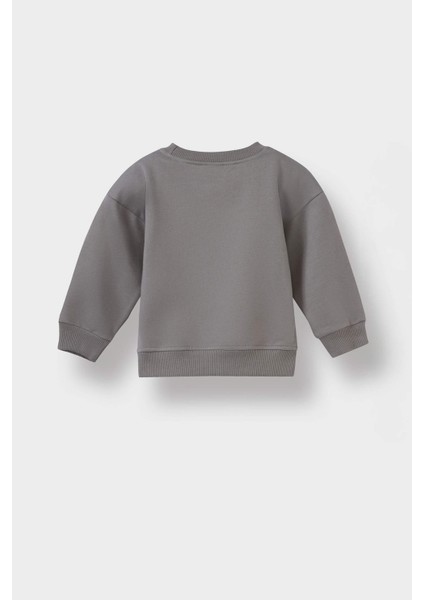 Erkek Bebek 2'li Takım Baskılı Sweatshirt Eşofman Altı E8994A525AU