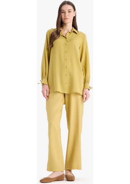 Wide Leg Basic Düz Geniş Paça Pantolon E7979AX25SM