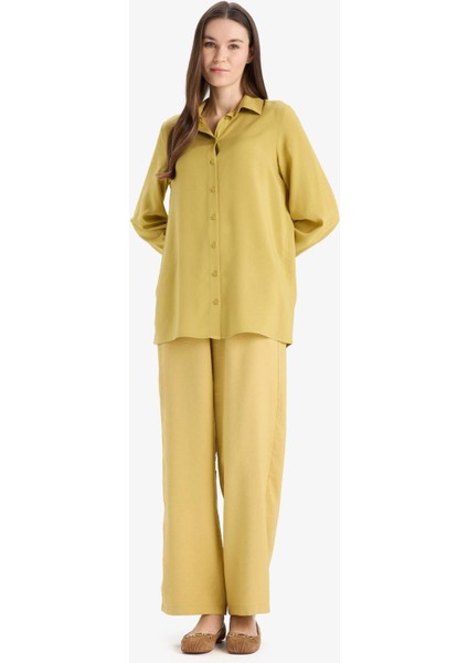 Wide Leg Basic Düz Geniş Paça Pantolon E7979AX25SM