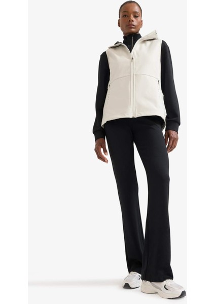 Fit Su Geçirmez Slim Fit Dar Kesim Kapüşonlu Fermuarlı Sporcu Softshell Yelek D6083AX25AU