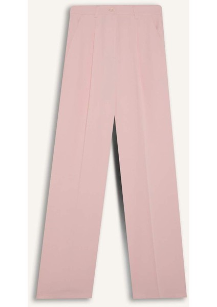 Afra x DeFacto Wide Leg Krep Kumaş Pantolon Cepli Yüksek Bel Uzun Boy Geniş Paça F0083AX25SM