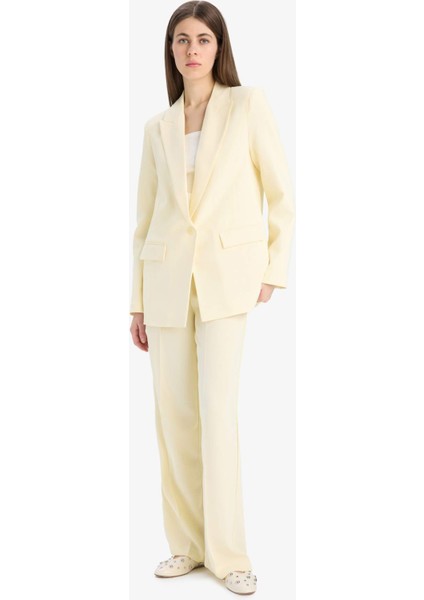 Wide Leg Krep Kumaş Palazzo Pantolon Cepli Yüksek Bel Uzun Boy Geniş Paça F0083AX25SM