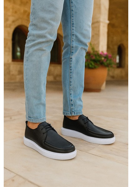 GRE0179 Hakiki Floter Deri Yükse Eva Taban Spor Klasik Koku Yapmaz Business Tarz Ayakkabı