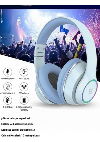 Kablosuz Kulaküstü Bluetooth Kulaklık Stereo-Mikrofon-Aux Sd Kart HK-035 fiyatları